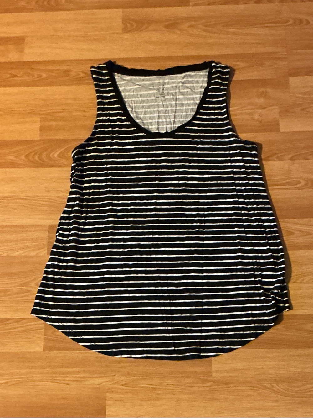 a new day Black and White Striped Tank Top